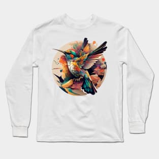 Abstract Beautiful Hummingbird Long Sleeve T-Shirt